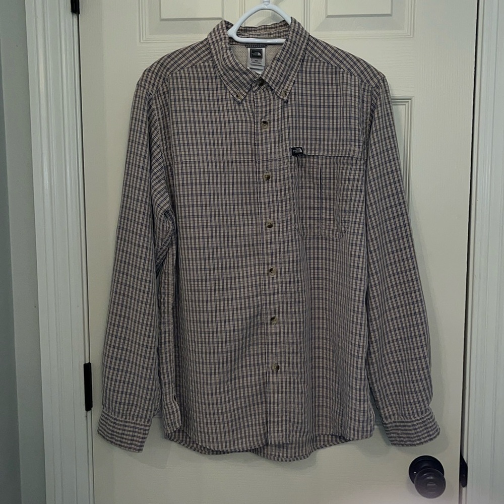 The North Face Men's Plaid Long Sleeve Button Down‎ Shirt Size Medium